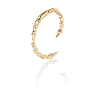 Gold tone tallon spike through earring