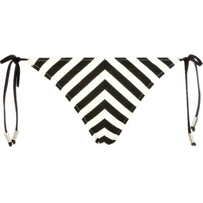 Black and white stripe bikini briefs