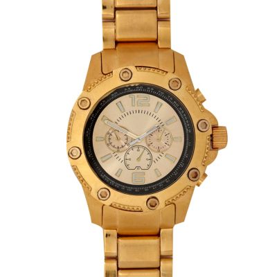 Burnished gold tone chunky watch