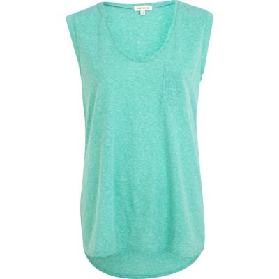 Aqua low scoop neck tank top