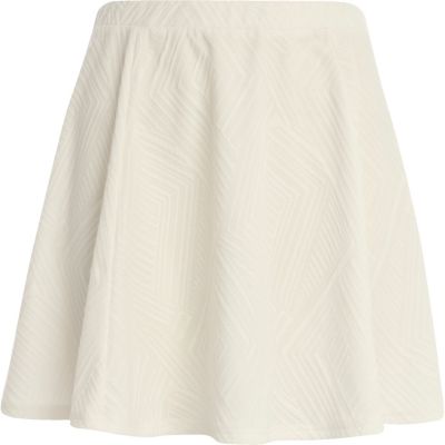 White textured skater skirt