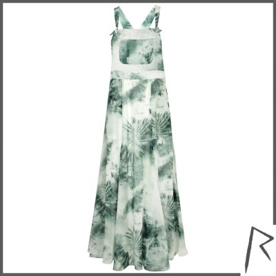 Green tie dye Rihanna overall maxi dress