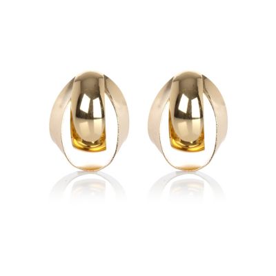 Gold tone knotted stud earrings