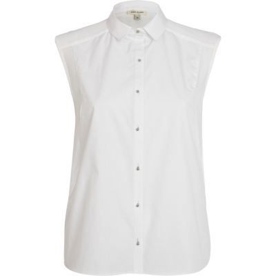 White burnout pattern back sleeveless shirt