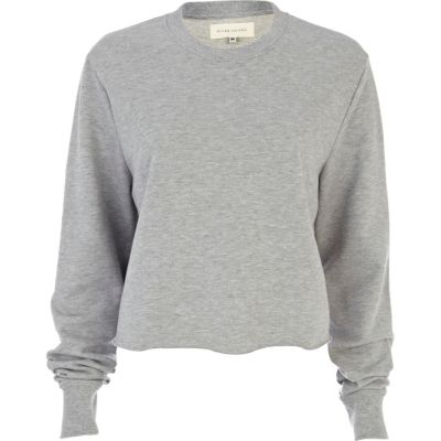 Grey cropped long sleeve sweatshirt