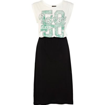 White Detroit print t-shirt dress