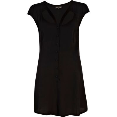 Black cut out smart playsuit