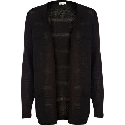 Black thick and thin stripe cardigan