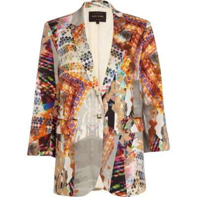 Pink kaleidoscope print blazer 