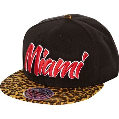 Black Miami leopard print peak trucker hat