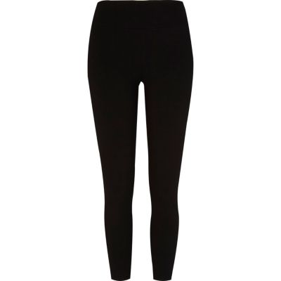 Black high waisted ankle grazer leggings