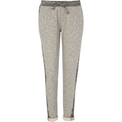 Grey contrast panel jogger trousers