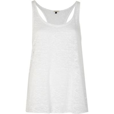 White burnout racer back vest