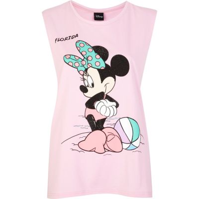 Pink Minnie Mouse Florida print tank top 