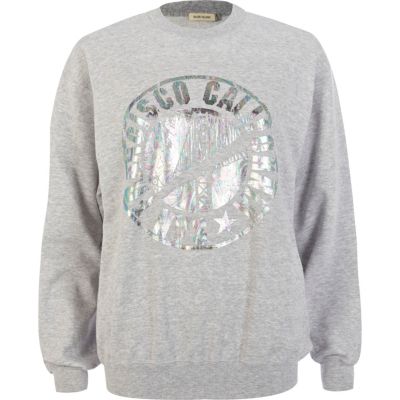 Grey San Francisco foil print sweatshirt