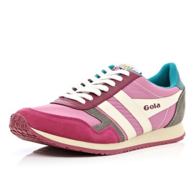 Pink Gola colour block trainers