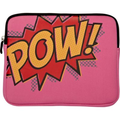 Pink POW print iPad case