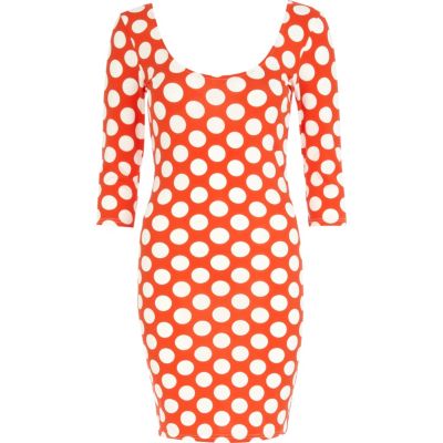 Red and white polka dot ballerina dress