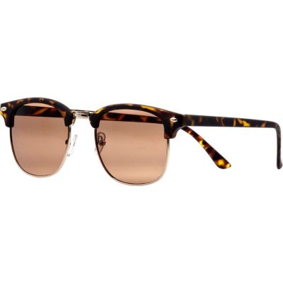 Brown tortoise shell round retro sunglasses
