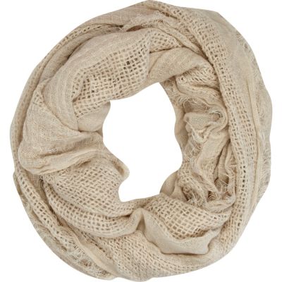 Cream mesh panel lightweight snood