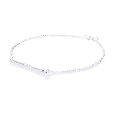 Silver plated love bar bracelet