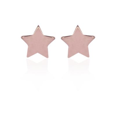 Rose gold plated star stud earrings
