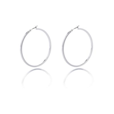 Silver plated fine hoop earrings
