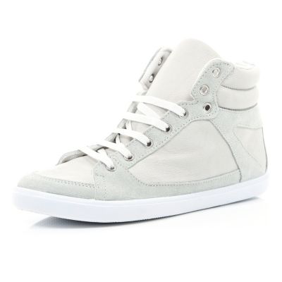White contrast panel high tops