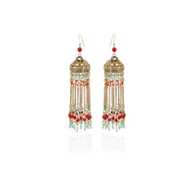 Turquoise oversized chandelier earrings