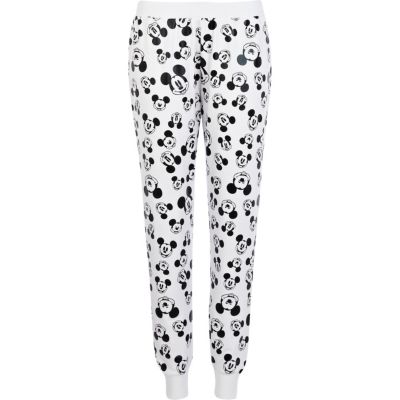 White Mickey Mouse print joggers 