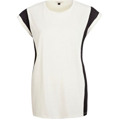 Black and white colour block t-shirt