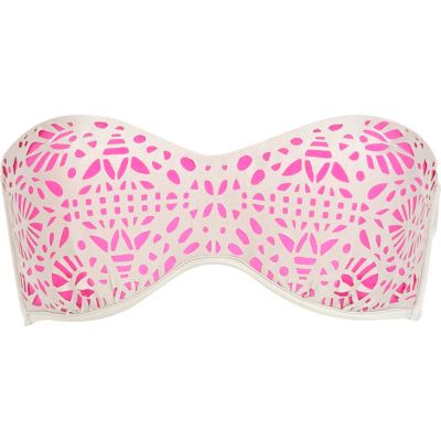 Pink laser cut balconette bikini top