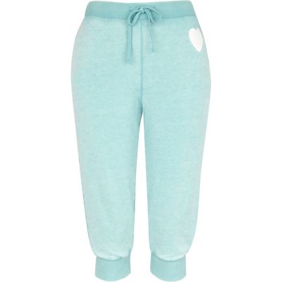 Turquoise burnout LA print cropped joggers
