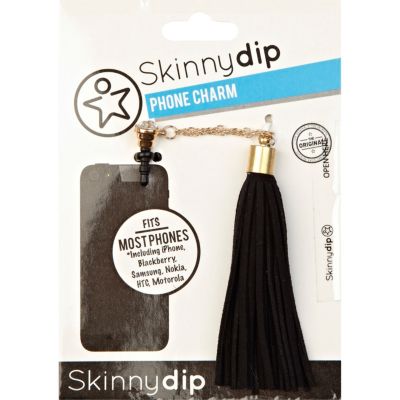 Black iPhone tassel phone charm
