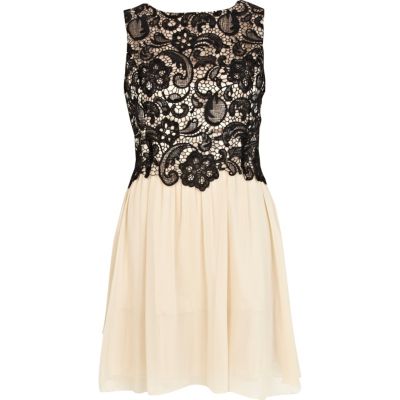 Black Little Mistress lace top prom dress