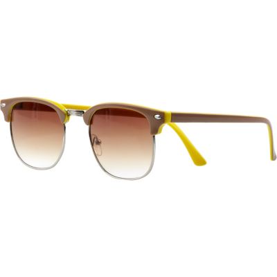 Beige two tone retro sunglasses