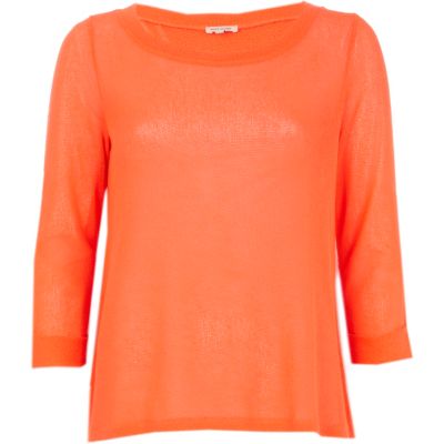Coral fine knit open back top