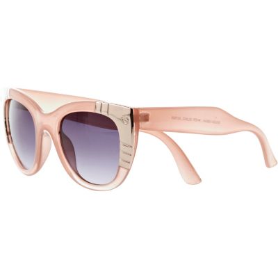 Pink metal plate cat eye sunglasses