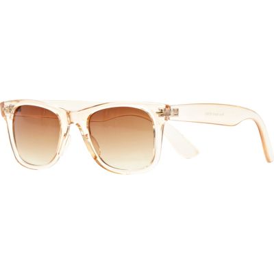 Light orange clear plastic retro sunglasses