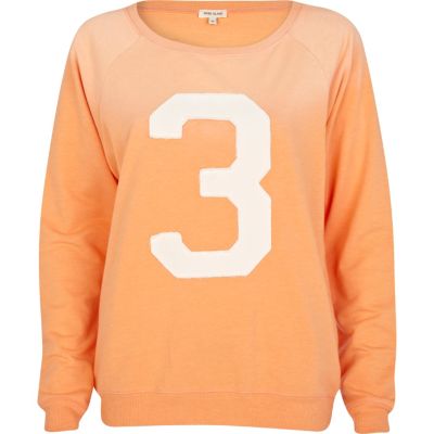Coral 3 applique varsity sweatshirt 
