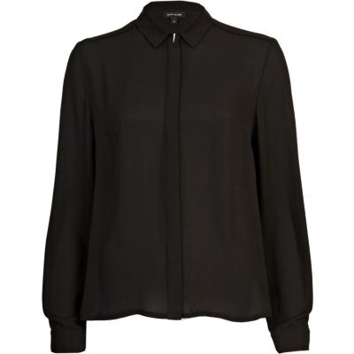 Black spike detail long sleeved shirt
