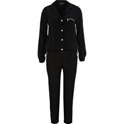 Black casual boiler suit