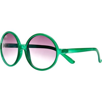 Green oversized round sunglasses