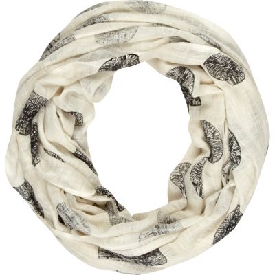 Cream spot print lightweight snood