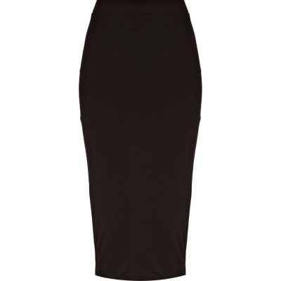 Black double layered pencil skirt 