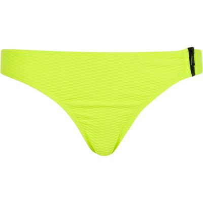 Bright yellow textured bikini bottoms 