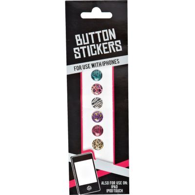 Animal print iPhone button stickers