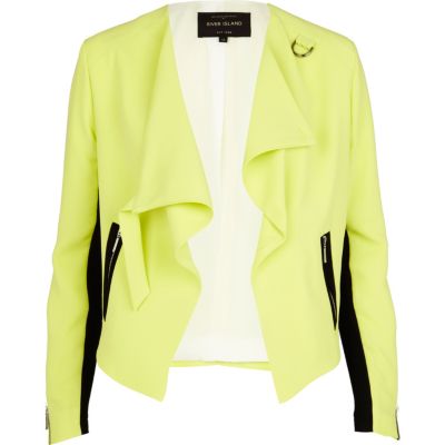 Lime waterfall biker jacket