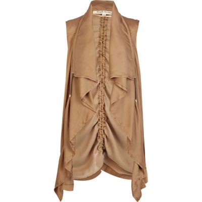 Gold lightweight waterfall gilet