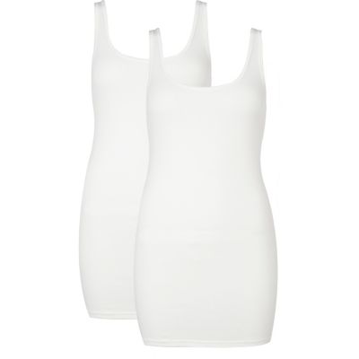 White scoop neck vest pack